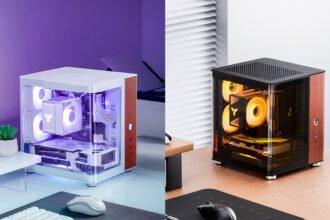 Gabinete TK-0 da Jonsbo é um belo ITX com vidro curvado e detalhe em madeira | Tec Plus+